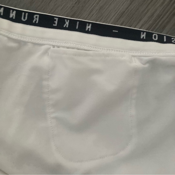 Nike White Athletic Shorts with Elastic Waistband and Curved Hem - Picture 10 of 11